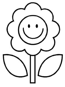نقاشی گل با صورت ساده لبخند