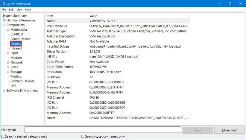 یافتن مشخصات کامپیوتر در ویندوز10 با استفاده از System Information